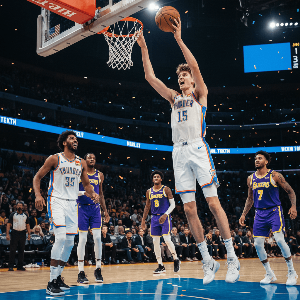 Thunder domina 2-0 a Lakers con Holmgren y SGA brillando