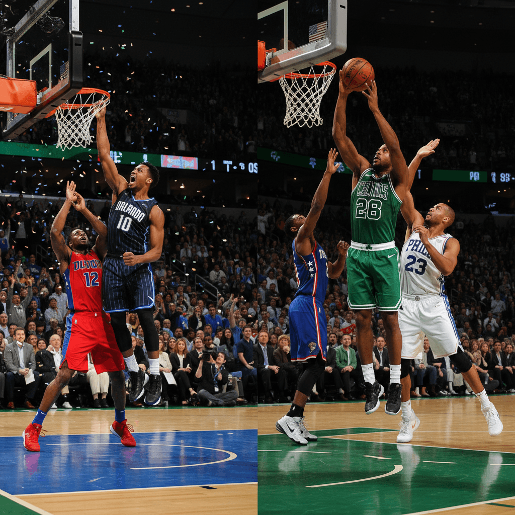 Magic sorprenden a Pistons y Celtics dominan a Sixers en playoffs