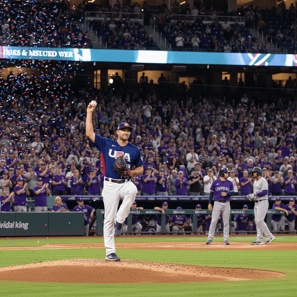 Kershaw ovacionado por los fanáticos de los Rockies en su debut para EE.UU.