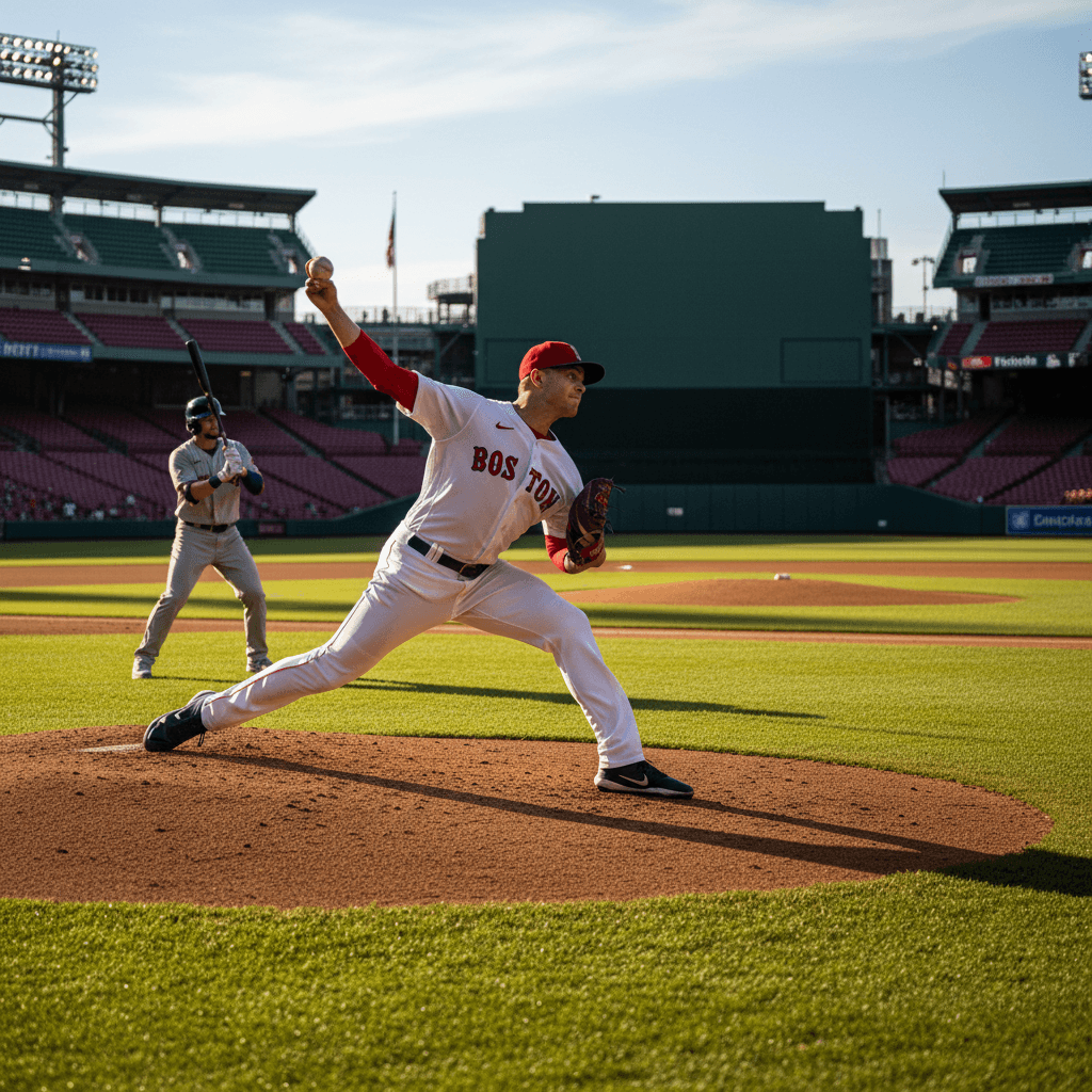 Garrett Crochet de los Red Sox listo para lanzar práctica de bateo