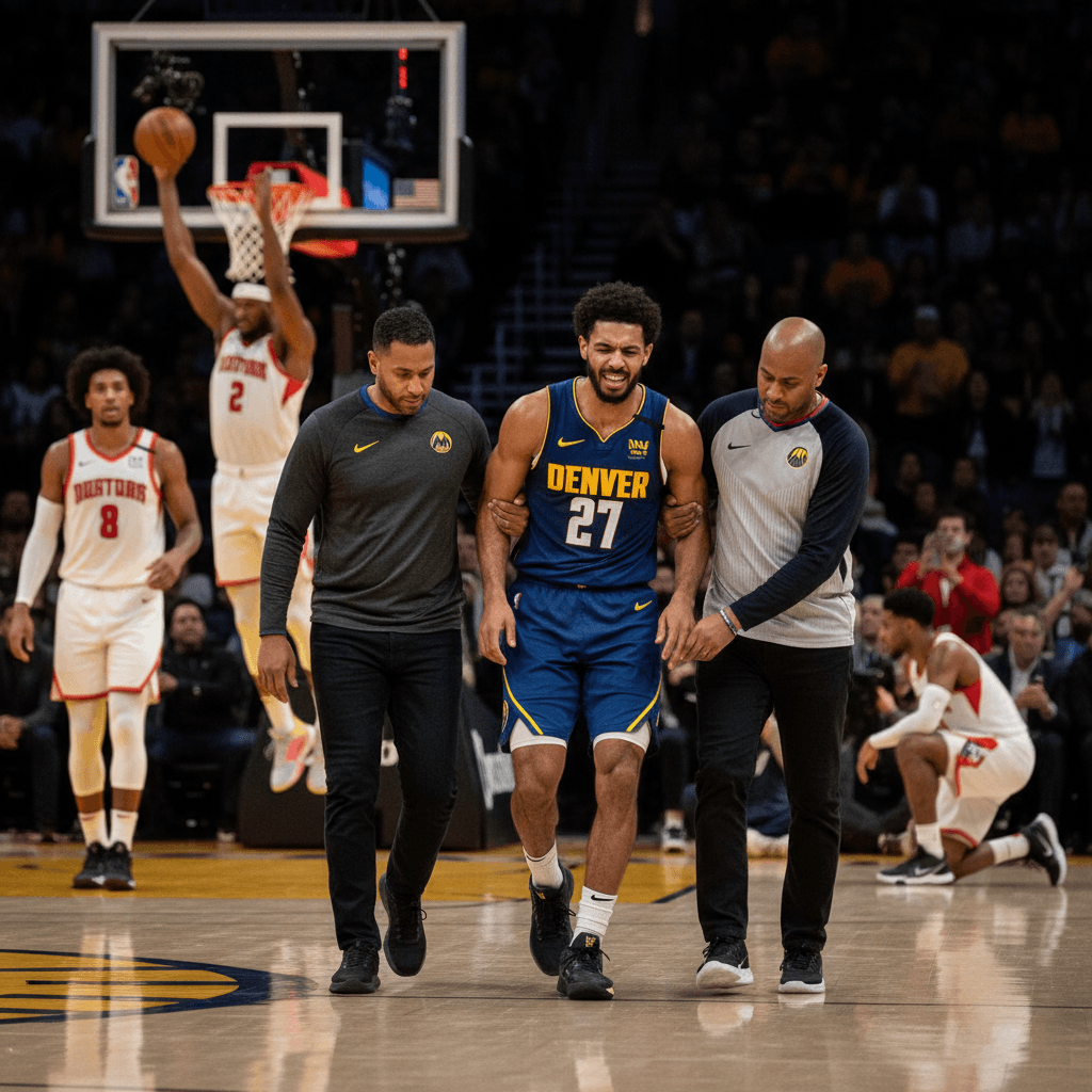 Murray de los Nuggets sale cojeando por lesión en el tobillo