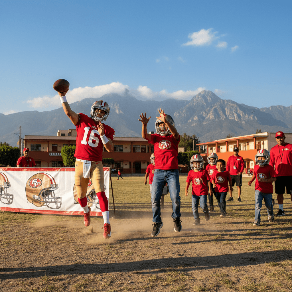49ers aterrizan en Monterrey con un plan educativo: así buscan cambiar el futuro del flag football en México