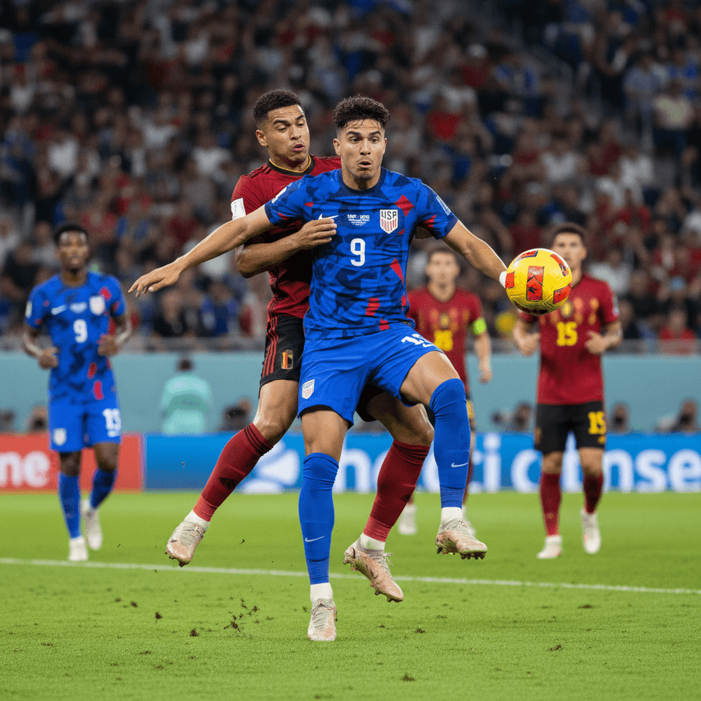 Pulisic impactado por choque de colores en camisetas ante Bélgica